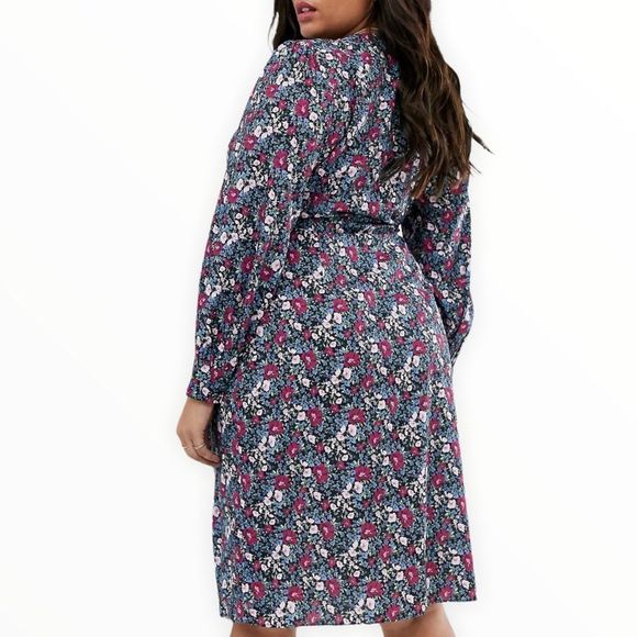 Fashion Union ASOS Wrap Midi Dress with Side Tie in Vintage Floral NWT - Picture 2 of 11